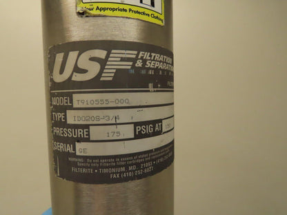 USF T910555-000 ID020S-3/4 3/4" Stainless Steel Filter Housing 175PSI