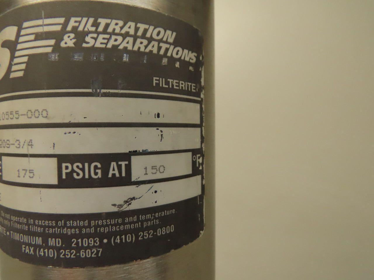 USF T910555-000 ID020S-3/4 3/4" Stainless Steel Filter Housing 175PSI