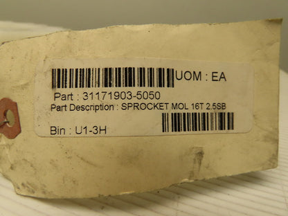 10" OD x 1.5" Wide 16T Conveyor Chain Sprocket 2.5 Square Bore