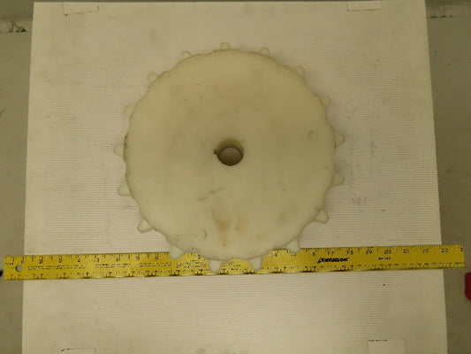 11" OD x 1" Tooth Width 17T Nylon Conveyor Sprocket 1-1/4" Bore