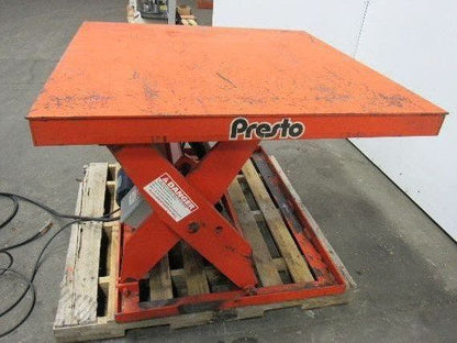 Presto X4W24-20 2000 LB 48"x48" Hydraulic Scissor Lift 7"-43" Height 460V 3Ph