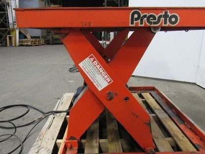 Presto X4W24-20 2000 LB 48"x48" Hydraulic Scissor Lift 7"-43" Height 460V 3Ph