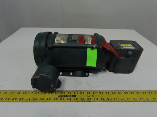Reliance Boston Gear 10:1 Ratio 172RPM 3/4Hp 230/460V Gear Motor