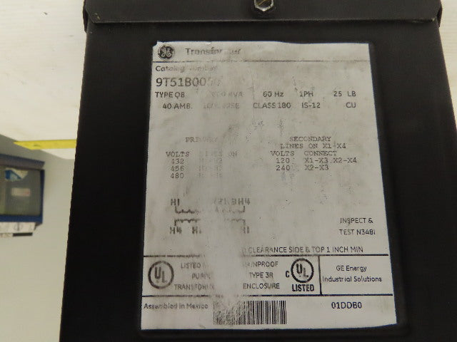 General Electric 9T51B0050 1KVA  General Purpose Transformer 480HV 120/240LV 1Ph