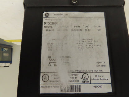 General Electric 9T51B0050 1KVA  General Purpose Transformer 480HV 120/240LV 1Ph