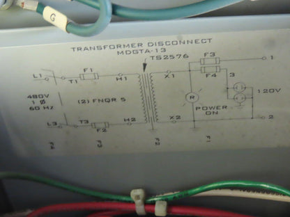 Daykin MDGTA-13 Transformer Disconnect 750VA 480HV 120LV