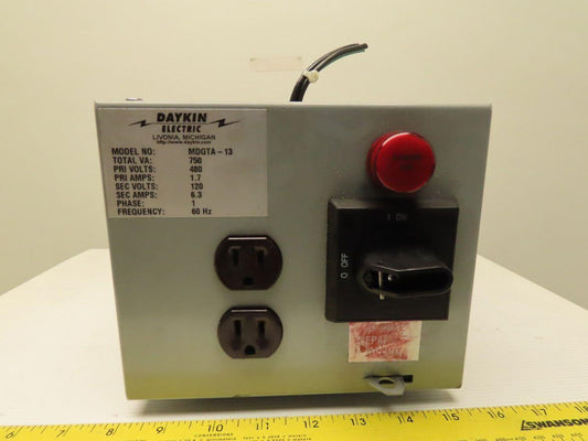 Daykin MDGTA-13 Transformer Disconnect 750VA 480HV 120LV