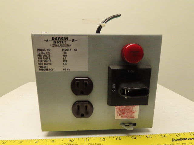 Daykin MDGTA-13 Transformer Disconnect 750VA 480HV 120LV