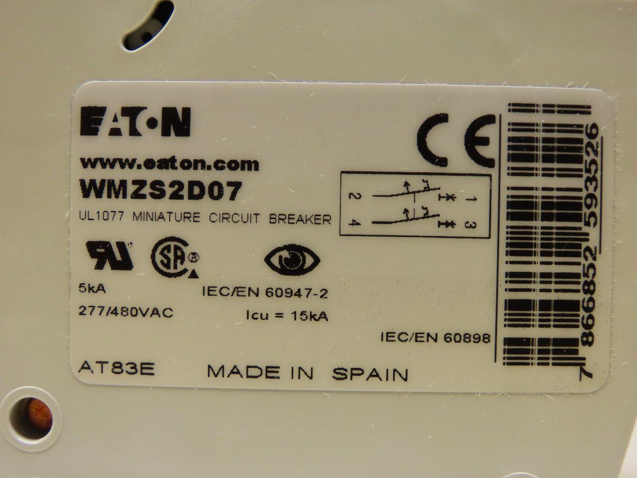 Eaton Cutler Hammer WMZS2D07 7AMP 2Pole Circuit Breaker DIN Rail Mount