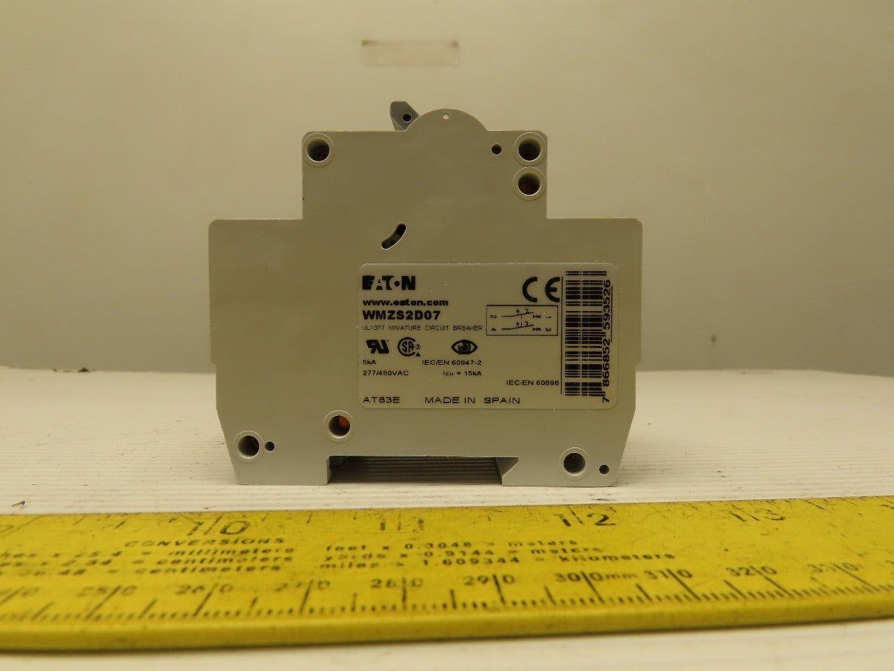 Eaton Cutler Hammer WMZS2D07 7AMP 2Pole Circuit Breaker DIN Rail Mount