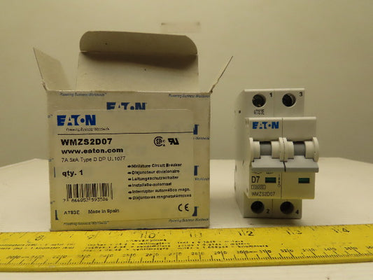 Eaton Cutler Hammer WMZS2D07 7AMP 2Pole Circuit Breaker DIN Rail Mount