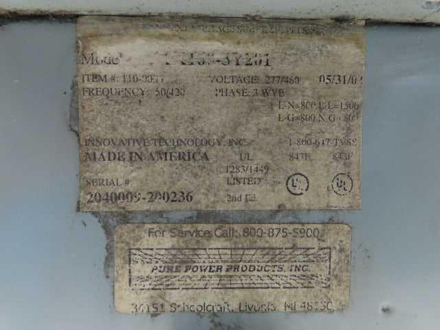 Innovative Technologies IT Protector Suppressor 50/420Hz 277/489V 3 WYB Phase