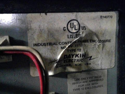 Daykin GPFB-03 Enclosed Transformer Disconnect 1500VA 480V Pri 120V Sec 1PH