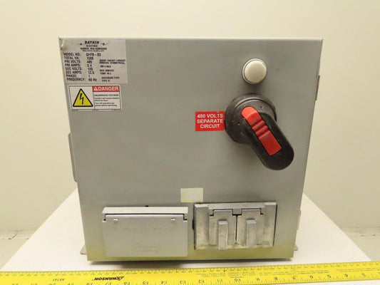 Daykin GPFB-03 Enclosed Transformer Disconnect 1500VA 480V Pri 120V Sec 1PH