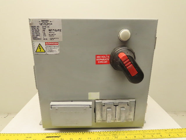 Daykin GPFB-03 Enclosed Transformer Disconnect 1500VA 480V Pri 120V Sec 1PH