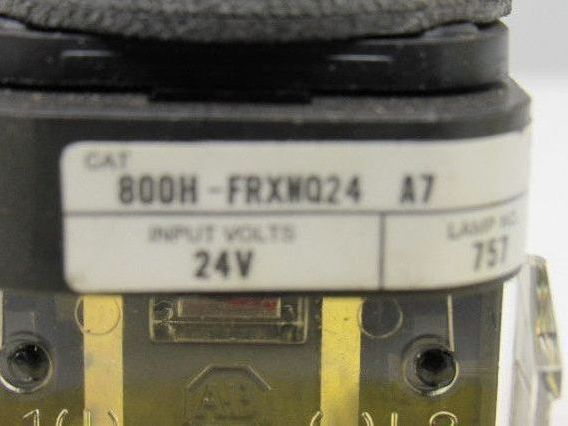 Allen Bradley 800H-FRXMQ24 A7 30mm Mushroom Amber Push Pull Switch W/Contacts