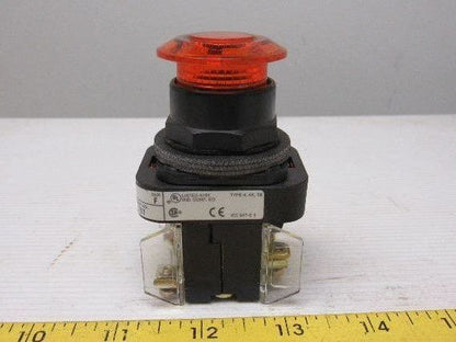 Allen Bradley 800H-FRXMQ24 A7 30mm Mushroom Amber Push Pull Switch W/Contacts
