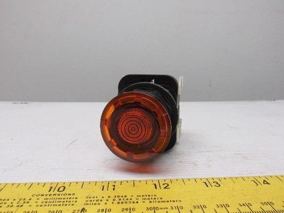 Allen Bradley 800H-FRXMQ24 A7 30mm Mushroom Amber Push Pull Switch W/Contacts