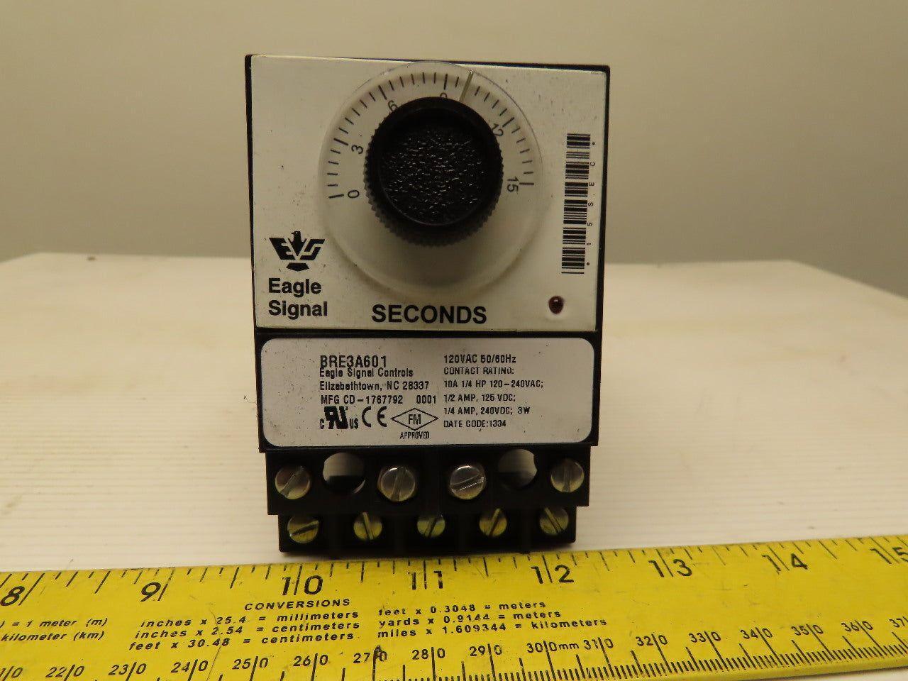 Eagle Signal BRE3A601 Relay Timer 120 Volt 0-15 seconds