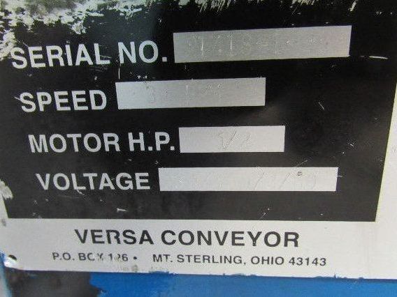 Versa 73" Long  8" Cleated Slide Bed Incline Belt Conveyor 230/460V 3 Ph 32FPM