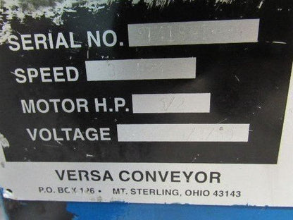 Versa 73" Long  8" Cleated Slide Bed Incline Belt Conveyor 230/460V 3 Ph 32FPM