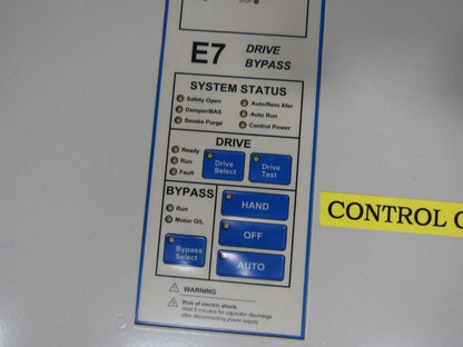 Yaskawa E7LVB052G VFD Drive Bypass Assembly 51KVA 380-480V In 0-480V Out 50/60HZ