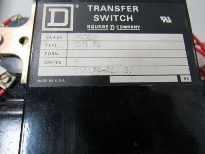 Square D 8901 SXG-6 Ser A Isolation Transfer Switch 2 Pole 240V 1 Ph 200A
