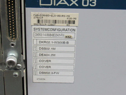 Indramat FWA DIAX03-ELS-05VRS-MS Servo Controller Drive DKR02.1-W300B-BE23-01-FW