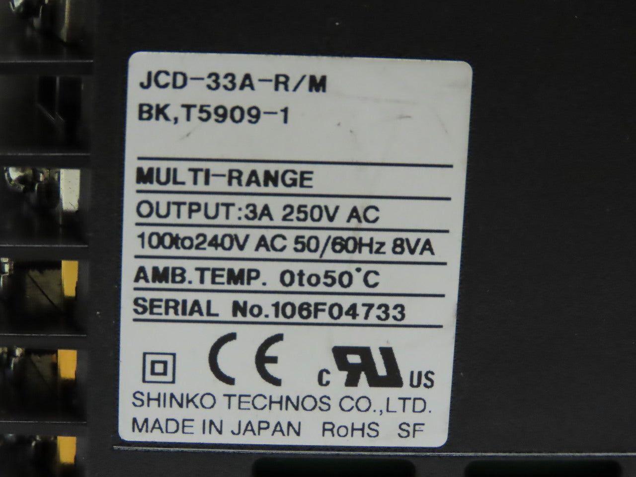 Shinko JCD-33A-A/M Multi-Range 3A 250V 100-240V Digital Indicating Controller