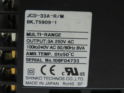 Shinko JCD-33A-A/M Multi-Range 3A 250V 100-240V Digital Indicating Controller