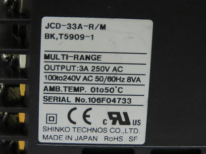 Shinko JCD-33A-A/M Multi-Range 3A 250V 100-240V Digital Indicating Controller