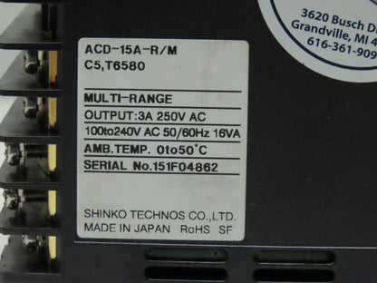 Shinko ACD-15A-R/M Multi-Range Controller 3A 250V 100-240V