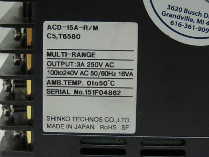 Shinko ACD-15A-R/M Multi-Range Controller 3A 250V 100-240V
