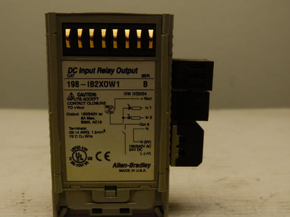 Allen Bradley 198-IB2XOW1/B IB2X0W1 DC Relay Output
