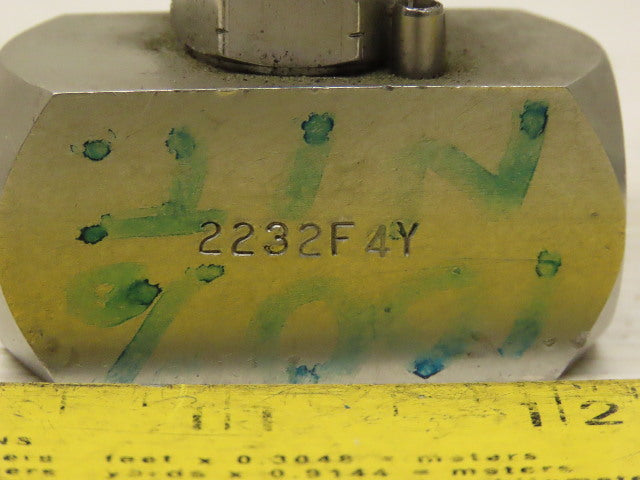 Hoke  2232F4Y Series 2200 Needle Valve 1/4" F NPT 316 Stainless Steel