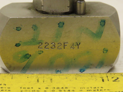 Hoke  2232F4Y Series 2200 Needle Valve 1/4" F NPT 316 Stainless Steel
