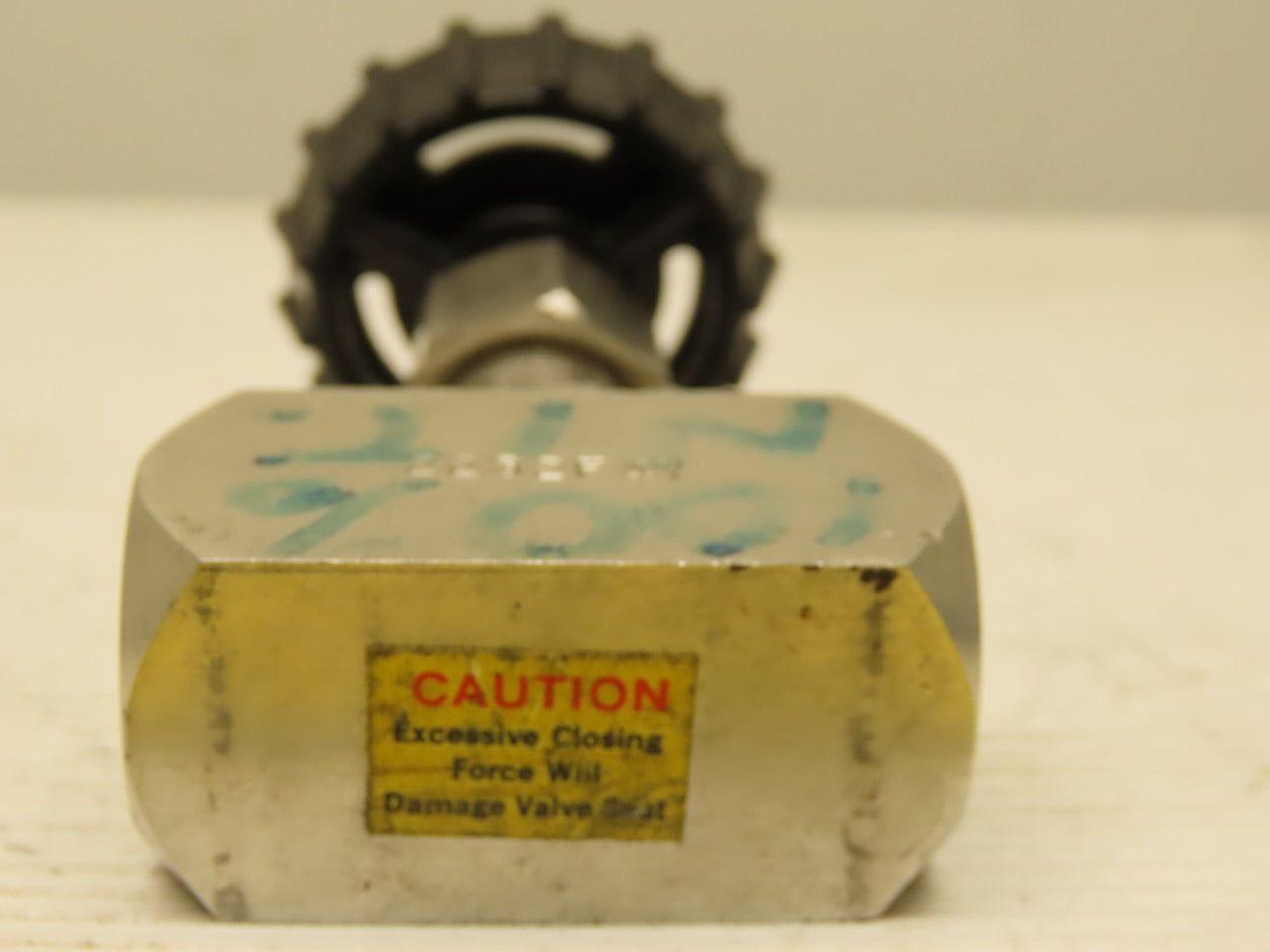Hoke  2232F4Y Series 2200 Needle Valve 1/4" F NPT 316 Stainless Steel