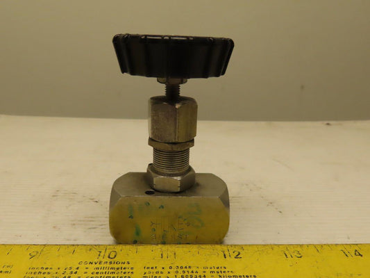 Hoke  2232F4Y Series 2200 Needle Valve 1/4" F NPT 316 Stainless Steel