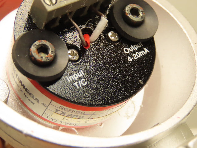 Omega TX250 Two Wire T/C Thermocouple Transmitter W/Housing & 10" probe
