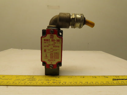 Square D 9007 BD-50 600V 10A Roller Plunger Limit Switch