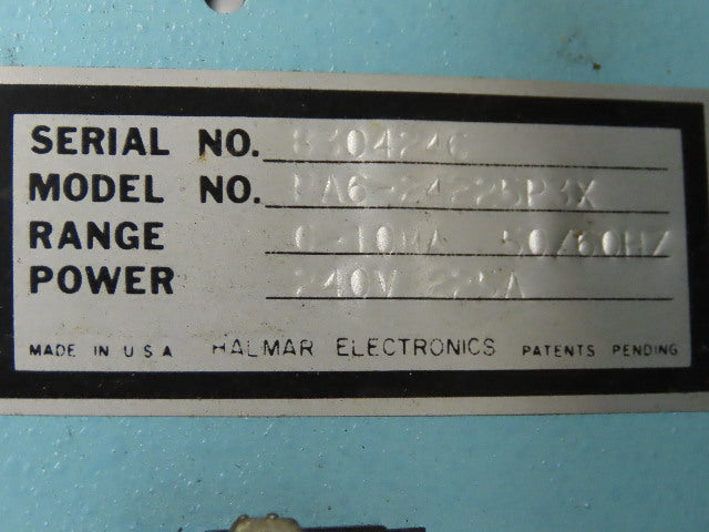 Halmar PA6-24225P3X Thyristor Power Controller Range 0-10MA 240V 225A