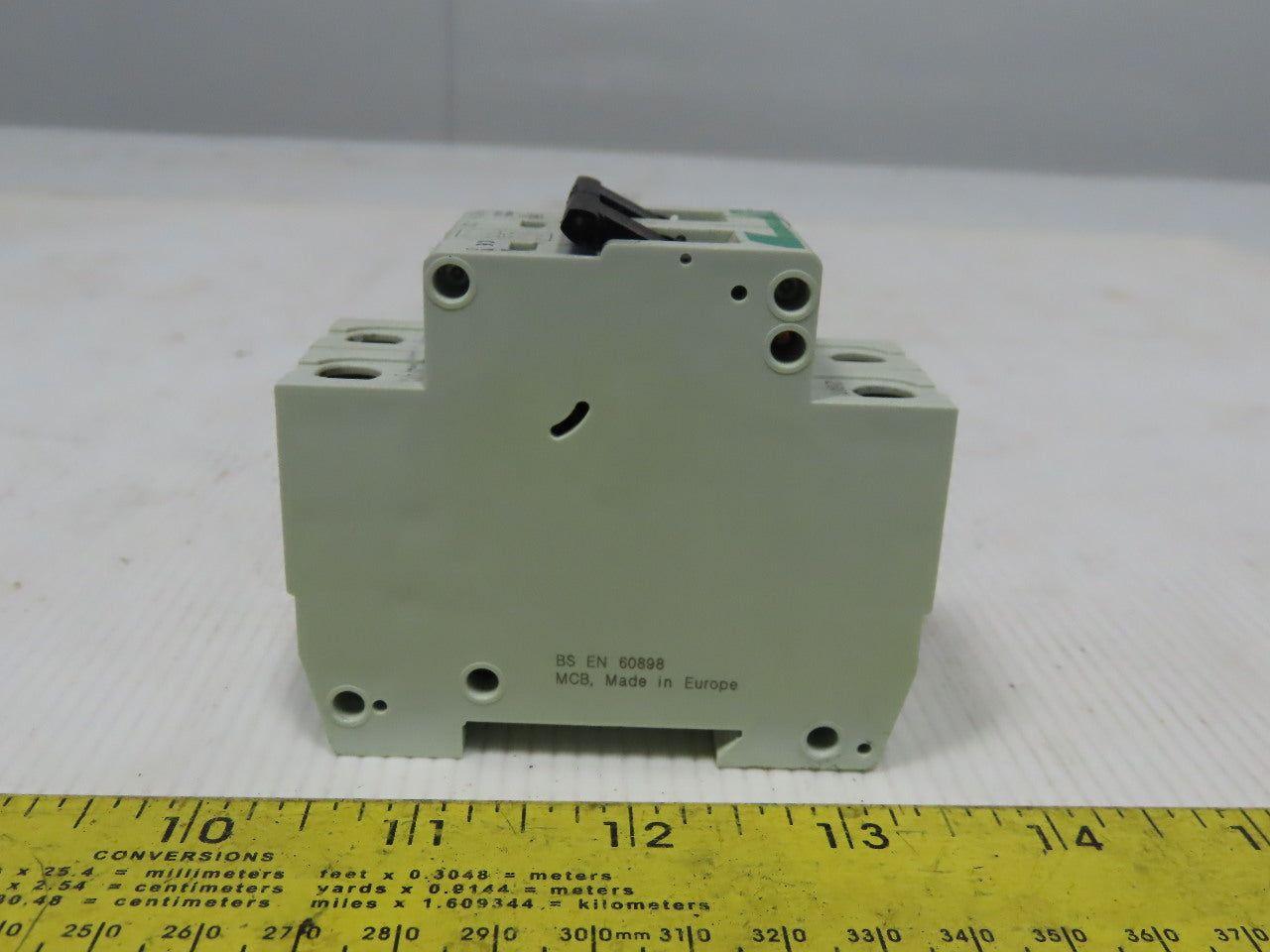 Moeller FAZ6-2-C32 32AMP 2 Pole Circuit Breaker DIN Rail Mount