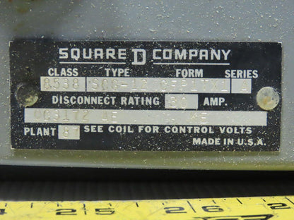 Square D Size 1 8538 SCG12 Combination Motor Starter Controller 8536 SC03D Fused