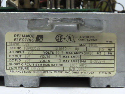 Reliance Electric 14C21 Minpak Plus Drive 1.5HP