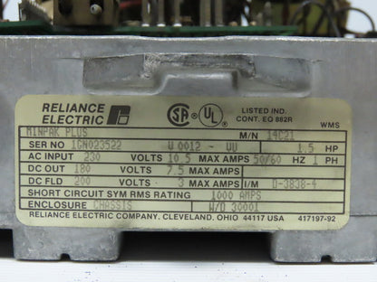 Reliance Electric 14C21 Minpak Plus Drive 1.5HP