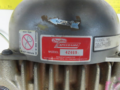 Dayton Speedaire 2067-V108 Vacuum Pump 17CFM 28.0 inHg 1Hp 115/230V 1PH