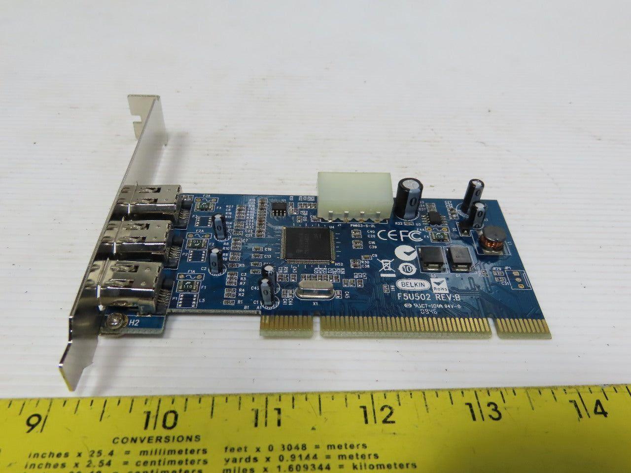 Belkin F5U502 REV B 3 Fireware Port PCI to 1394 Card