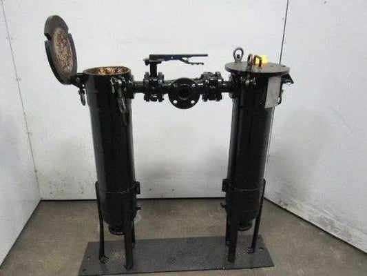 Parker 0835-1845 Dual Filter Housing Basket Strainer W/Valves 2" Flanged