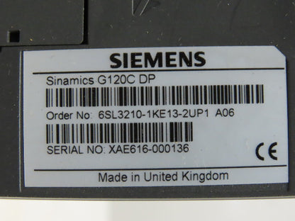 Siemens 6SL3210-1KE13-2UP1 Sinamics G120C DP 1.5HP 380-480V 4.1A