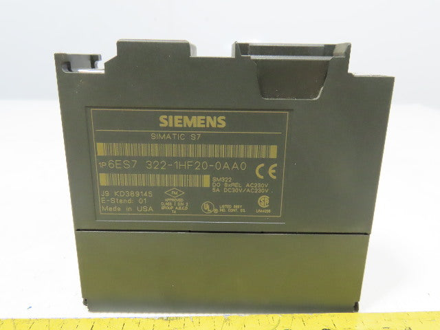 Siemens 6ES7 322-1HF20-0AA0 Simatic S7 Output Module 230V 5A DIN Rail Mount